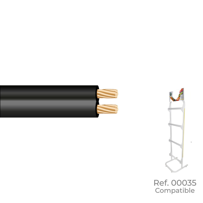 Paralelo 2x0,75mm negro "audio" euro/m (bobina pequeña ø180x60mm) Paralelo 2x0,75mm negro "audio" euro/m (bobina pequeña ø180x60mm)