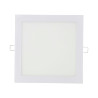 Downlight led empotrable cuadrado 20w luz dia 4000 k 1500 lm color cromado 22 x 22 cm