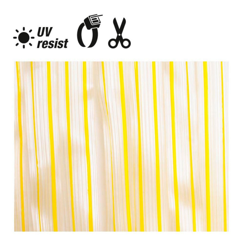 Cortina cinta para puerta color amarillo-transparente 32 tiras 90x210cm Cortina cinta para puerta color amarillo-transparente 32 tiras 90x210cm
