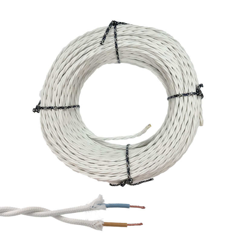 Cable paralelo textil trenzado h05vv-f 2 x 1,50 mm² blanco euro/m Cable paralelo textil trenzado h05vv-f 2 x 1,50 mm² blanco euro/m