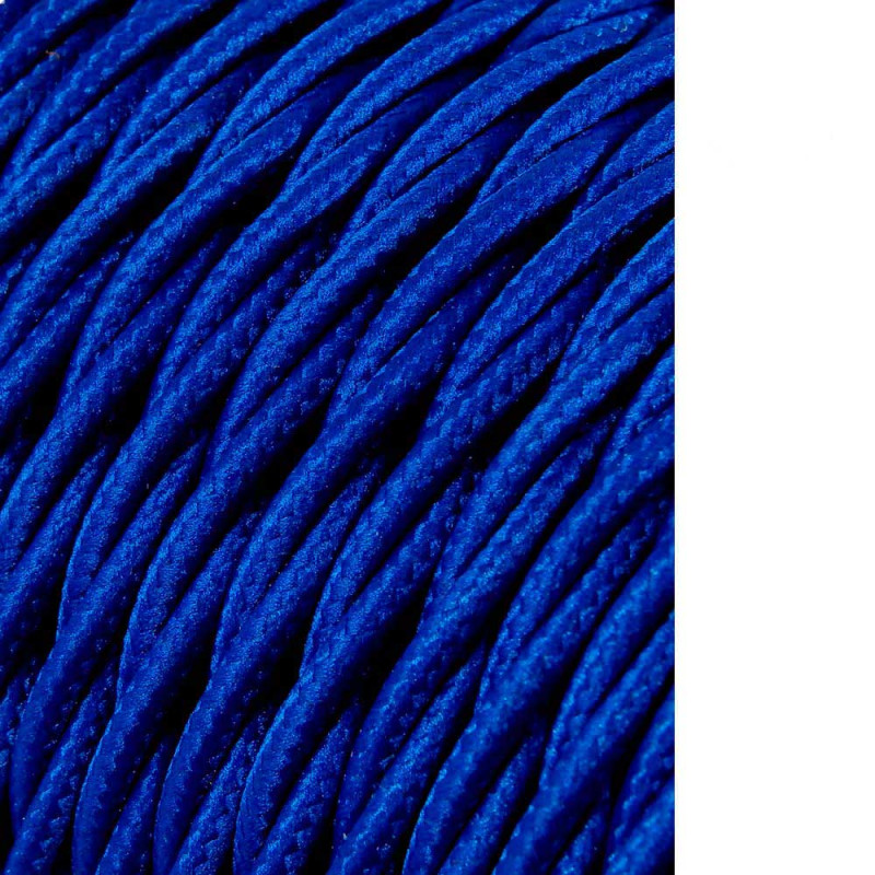 Carrete cable textil trenzado h03vv-f 2 x 0,75 mm² azul, 25 m Carrete cable textil trenzado h03vv-f 2 x 0,75 mm² azul, 25 m