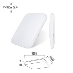 Aplique led cuadrado extraplano de superficie 18 w 4000 k 1820 lm 33 x 33 x 7,1 cm