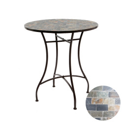 Mesa metalica/mosaico stuttgart color marron para exterior ø 70 x 77 cm