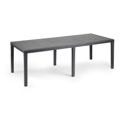 Mesa extensible color antracita para exterior 72 x 150 / 220 x 90 cm