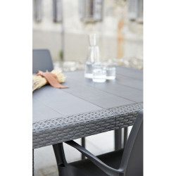 Mesa extensible color antracita para exterior 72 x 150 / 220 x 90 cm