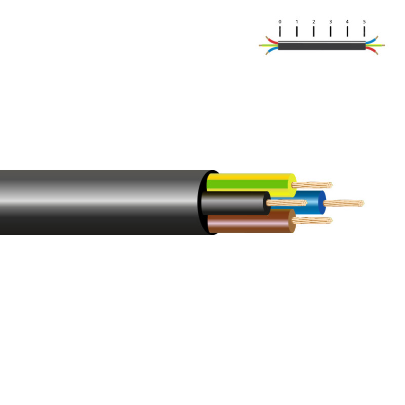 Manguera tubular vv-k06/1kv 4 g 1,50 mm², negra euro/m Manguera tubular vv-k06/1kv 4 g 1,50 mm², negra euro/m