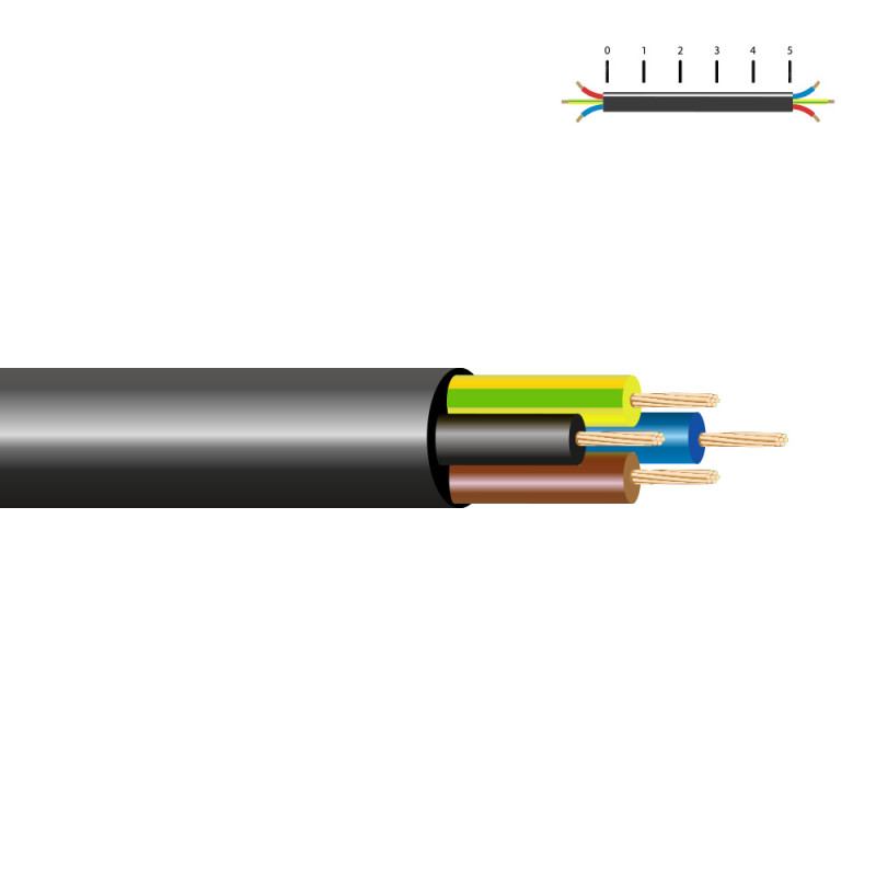 Manguera tubular vv-k06/1kv 4 g 2,50 mm², negra euro/m Manguera tubular vv-k06/1kv 4 g 2,50 mm², negra euro/m