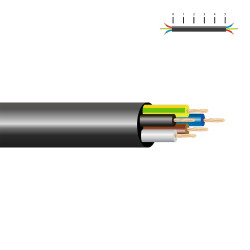 Manguera tubular h05vv-f 5 g 1,00 mm² negra euro/m