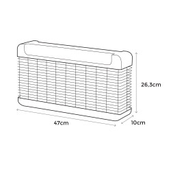 Mata insectos profesional electronico con led 13w 150m² 47x10x26,3cm color negro edm
