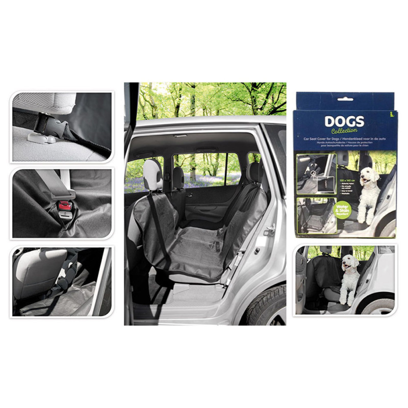Protector para asiento de coche 135x145cm negro poliester Protector para asiento de coche 135x145cm negro poliester