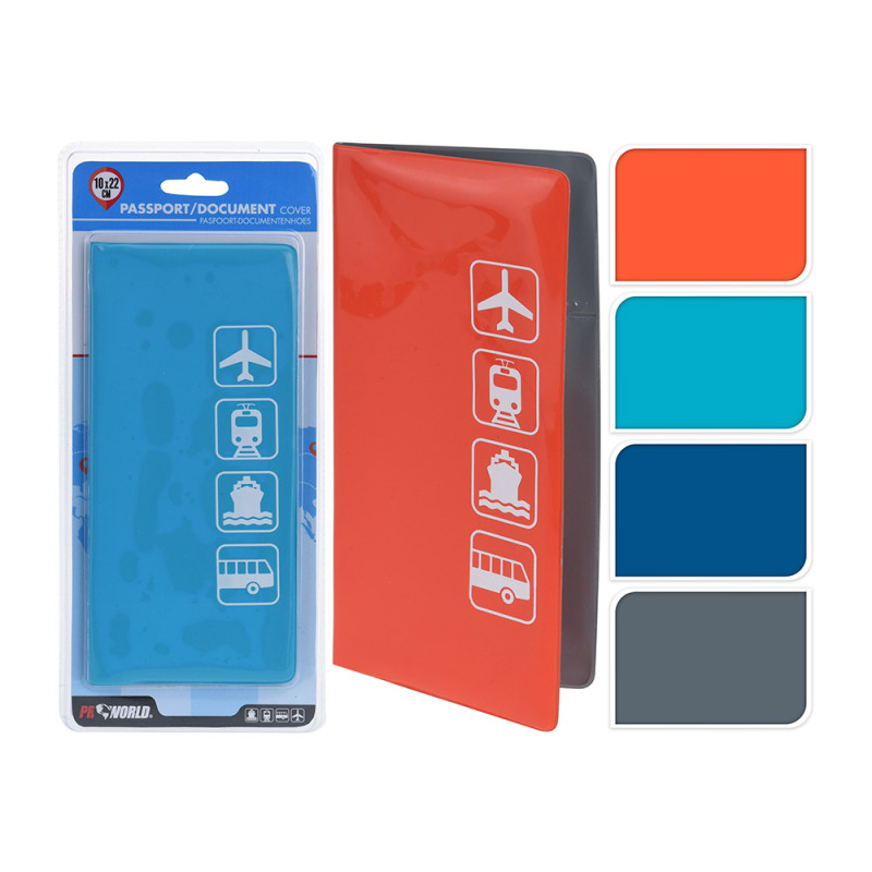 Funda para pasaportes 22x10cm colores / modelos surtidos Funda para pasaportes 22x10cm colores / modelos surtidos