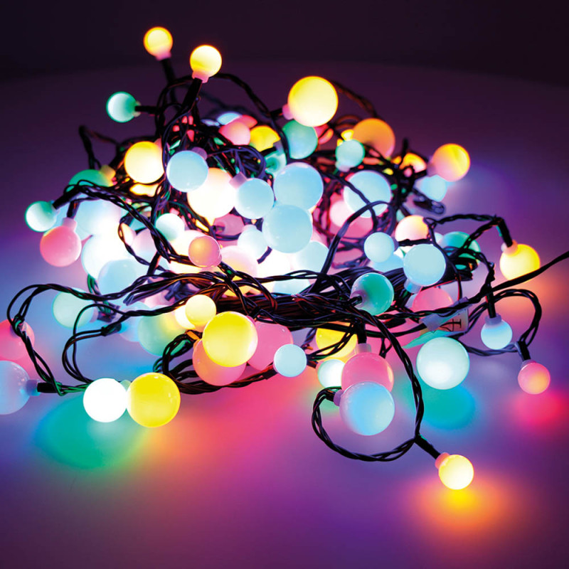 Guirnalda "cherry" led luces de tres medidas 14m 120 leds multicolor exterior Guirnalda "cherry" led luces de tres medidas 14m 120 leds multicolor exterior